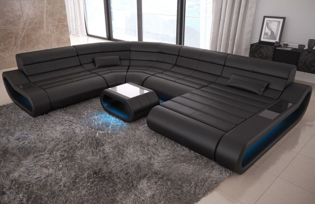 XXL Wohnlandschaft Concept U-Form in Leder