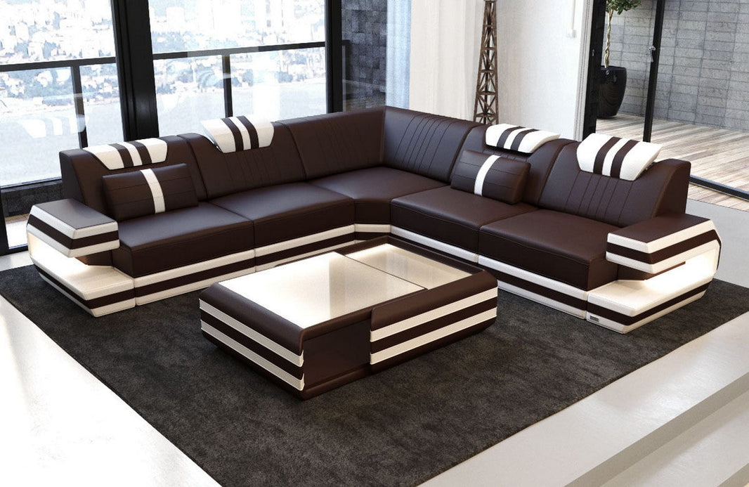 Ecksofa Ragusa Edles L-Form aus Leder