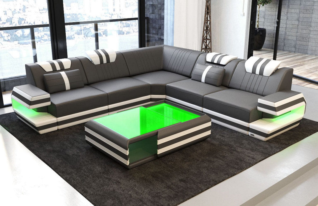 Ecksofa Ragusa Edles L-Form aus Leder