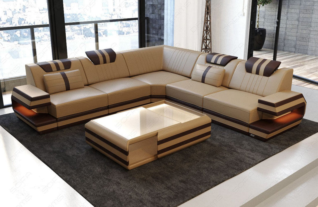 Ecksofa Ragusa Edles L-Form aus Leder