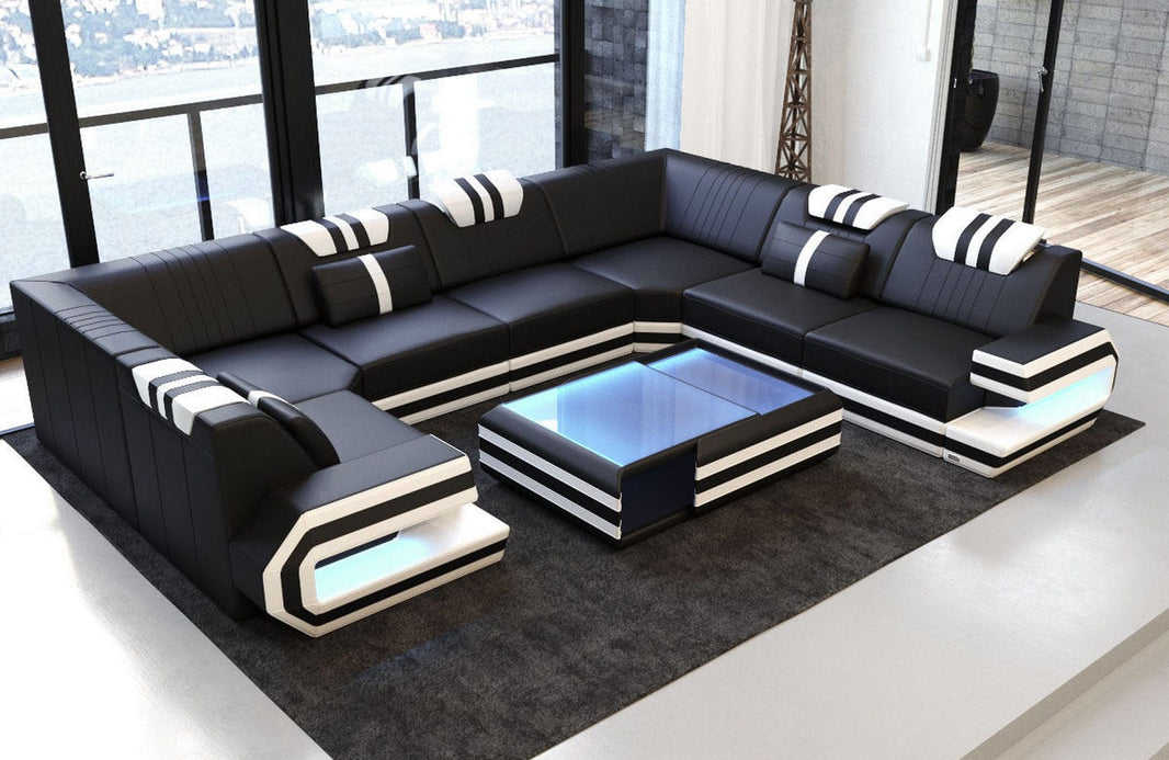 Designsofa Ragusa U-Form aus Leder