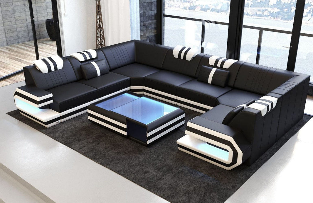 Designsofa Ragusa U-Form aus Leder