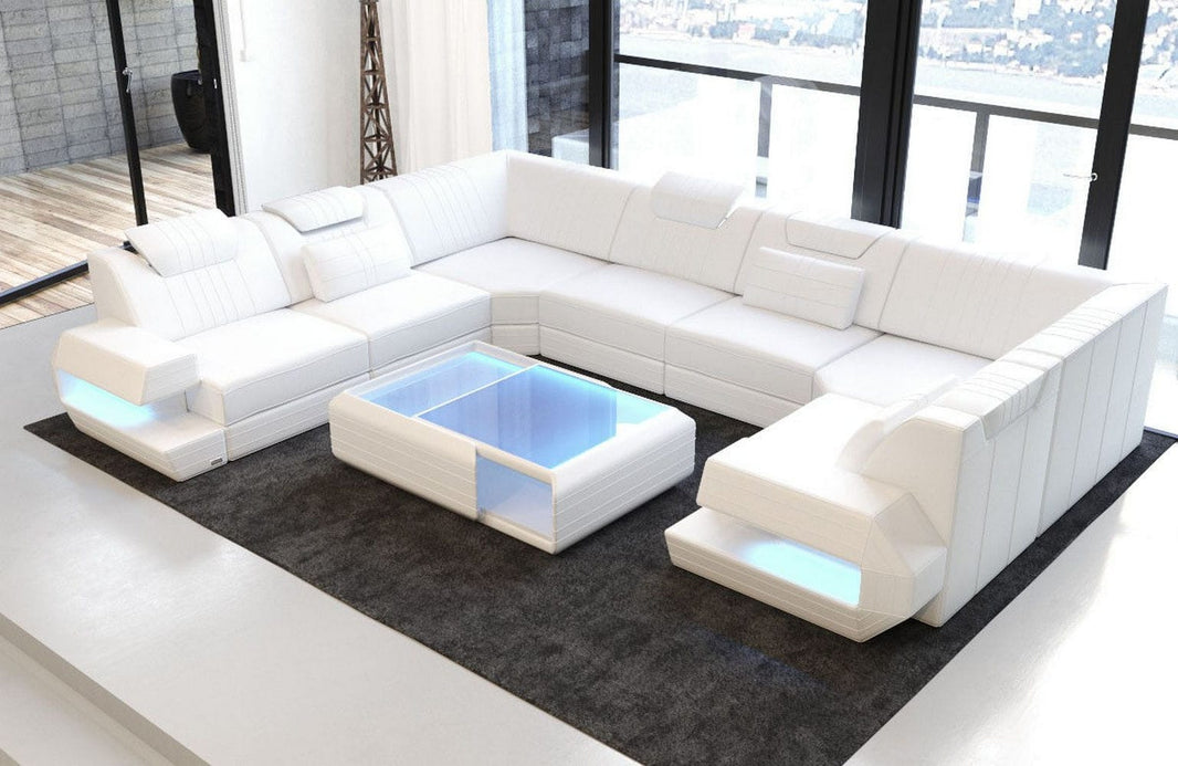 Designsofa Ragusa U-Form aus Leder
