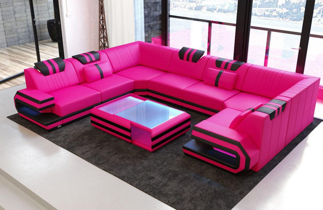 Designsofa Ragusa U-Form aus Leder