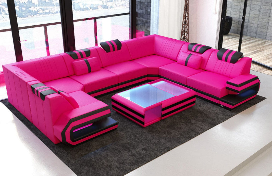 Designsofa Ragusa U-Form aus Leder