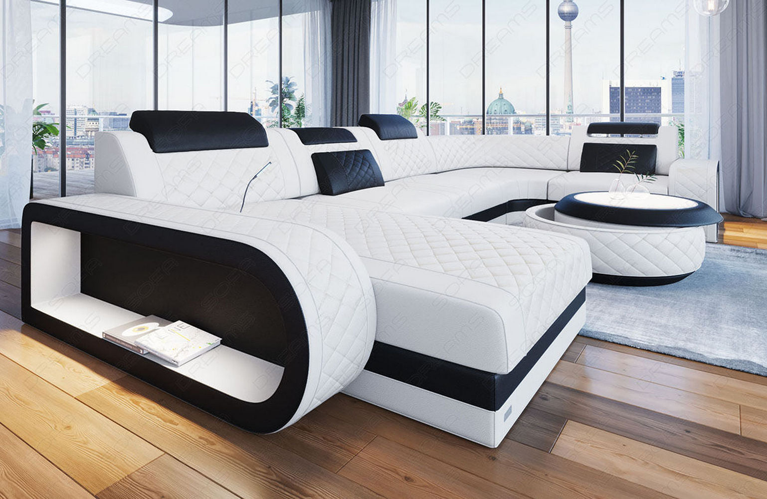 Mini Leder Wohnlandschaft Berlin U-Form