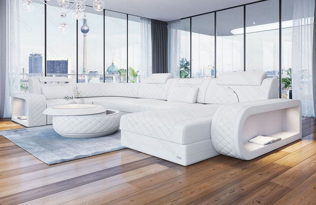 Wohnlandschaft Berlin U-Form aus Leder