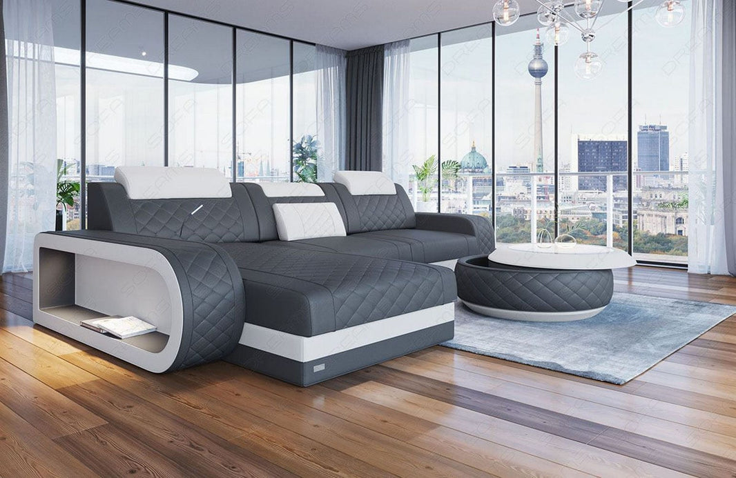 Ecksofa Berlin L-Form in Leder