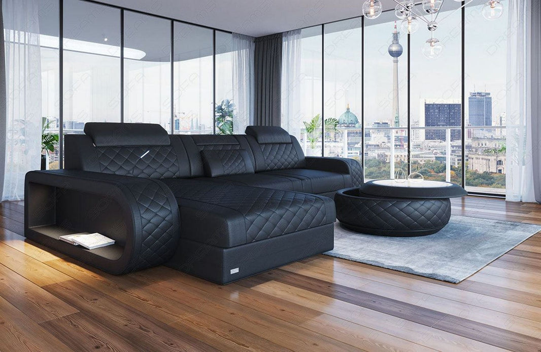 Ecksofa Berlin L-Form in Leder