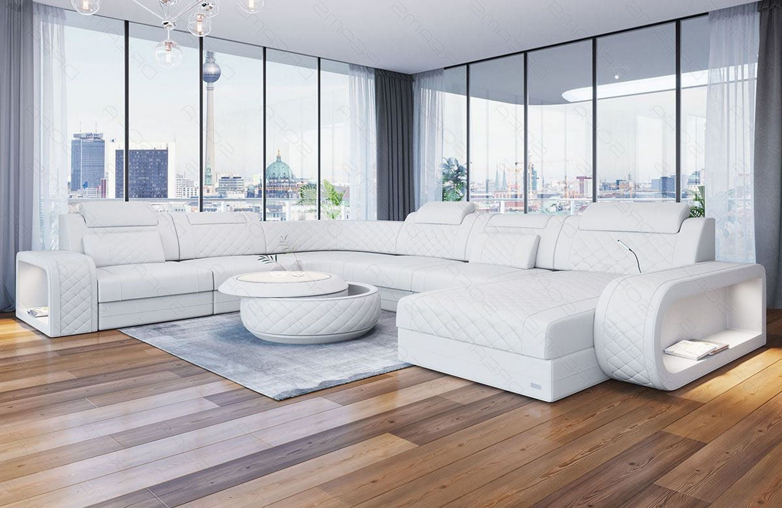 XXL Wohnlandschaft Berlin – Leder Sofa