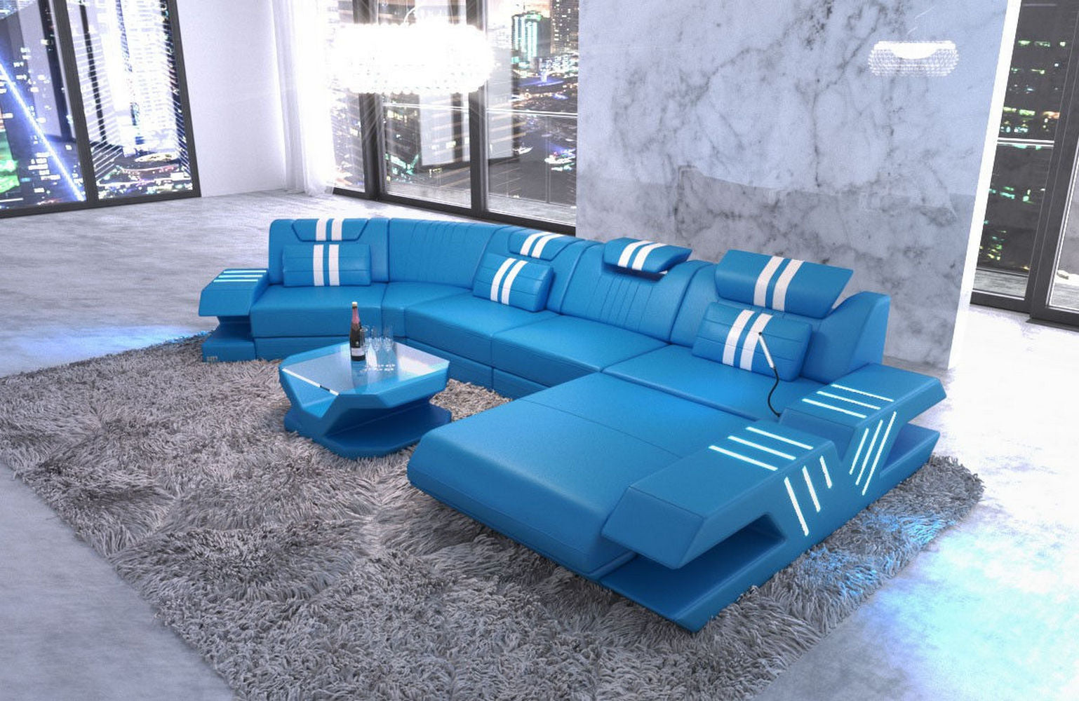 Leder Couch Venedig C-Form – Komfort & Stil