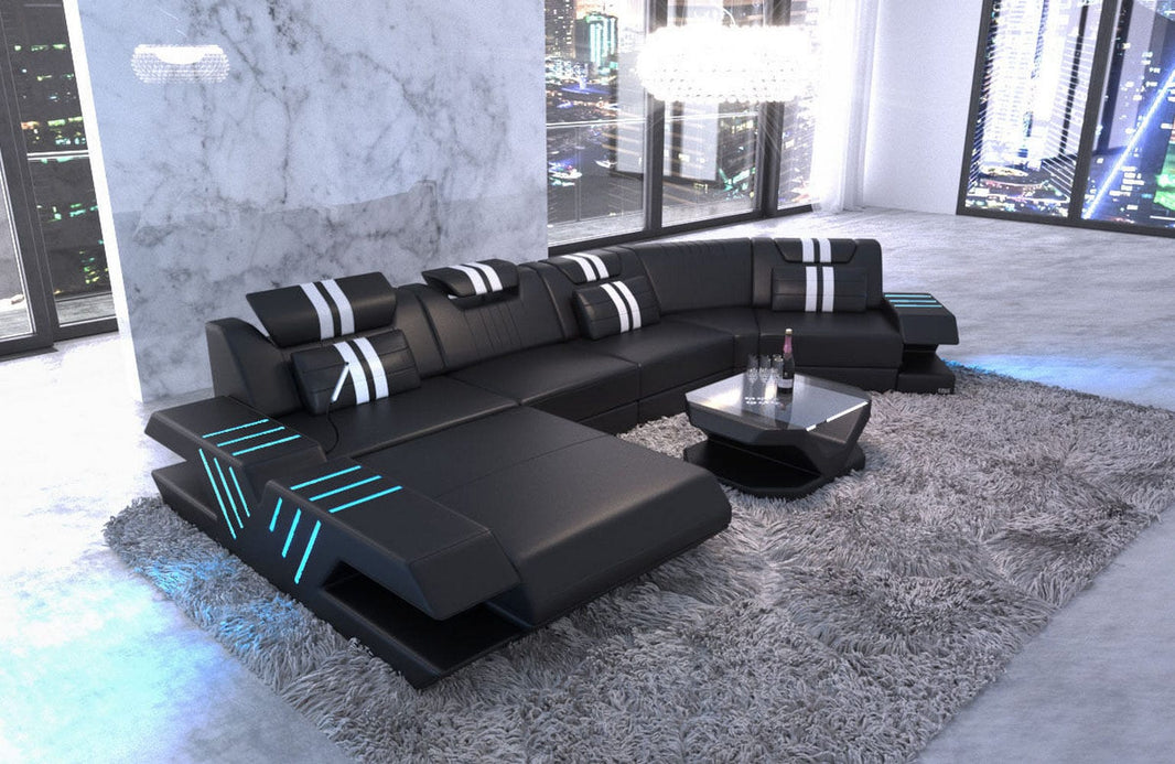 Sofa Venedig C-Form in Leder