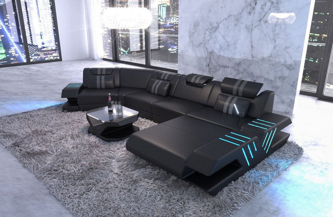 Sofa Venedig C-Form in Leder