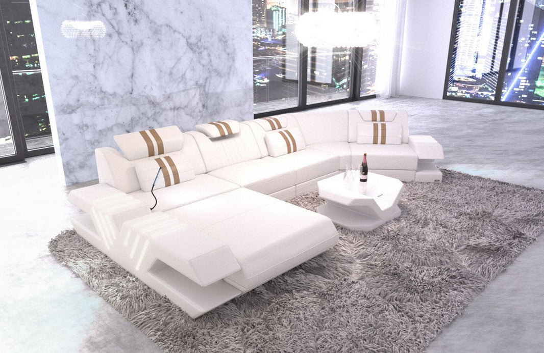 Sofa Venedig C-Form in Leder