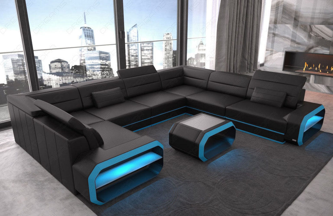 Wohnlandschaft Verona U-Form aus Leder
