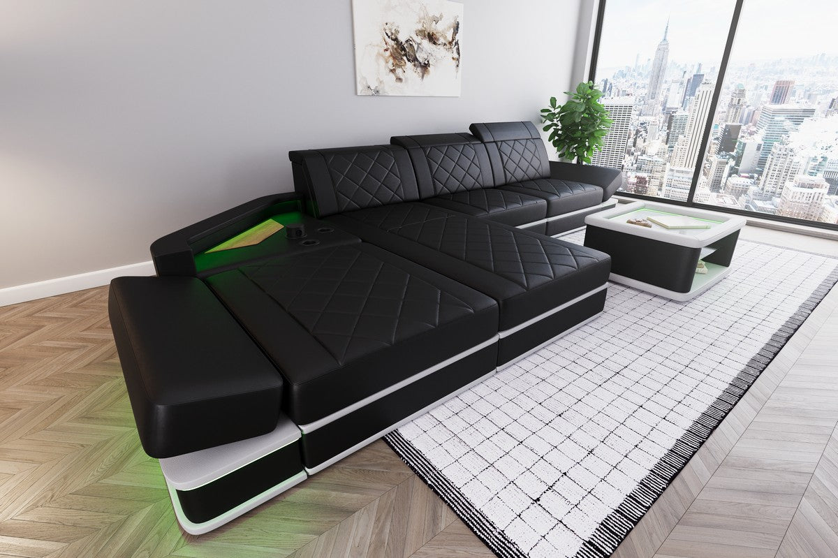 Leder Ecksofa Perugia in L-Form