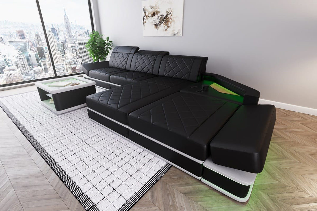 Ecksofa Perugia L-Form aus Leder