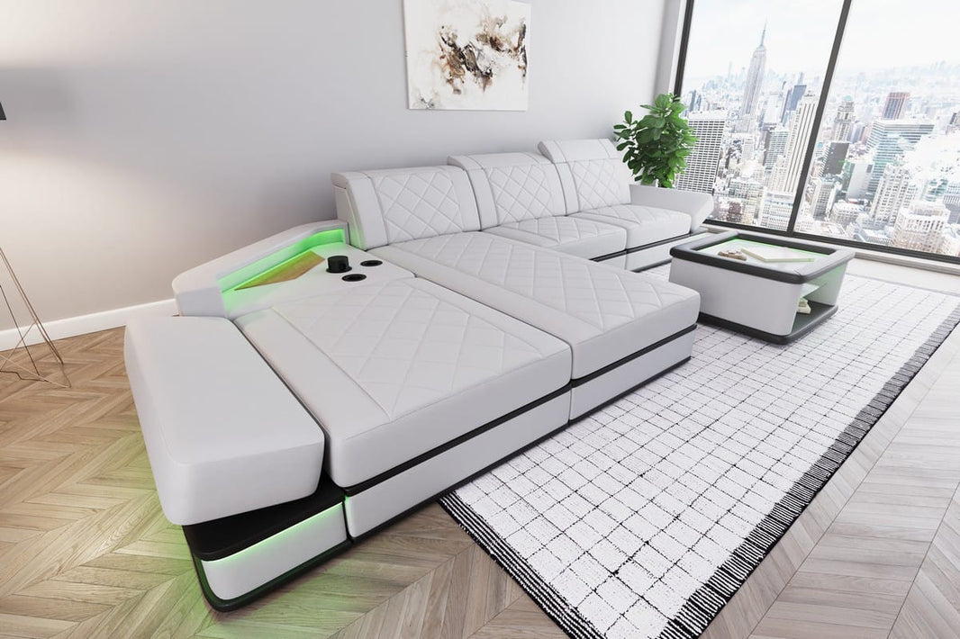 Ecksofa Perugia L-Form aus Leder