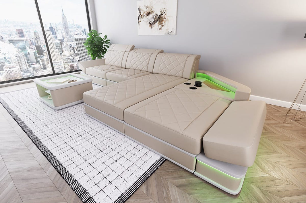 Ecksofa Perugia L-Form aus Leder