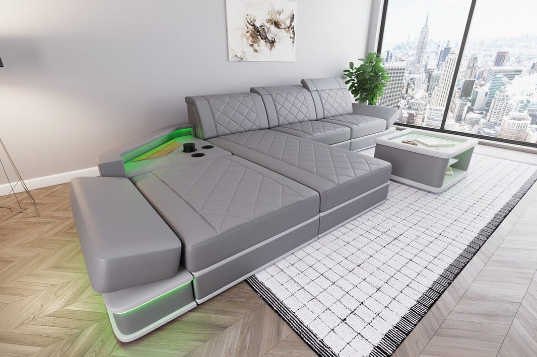Ecksofa Perugia L-Form aus Leder
