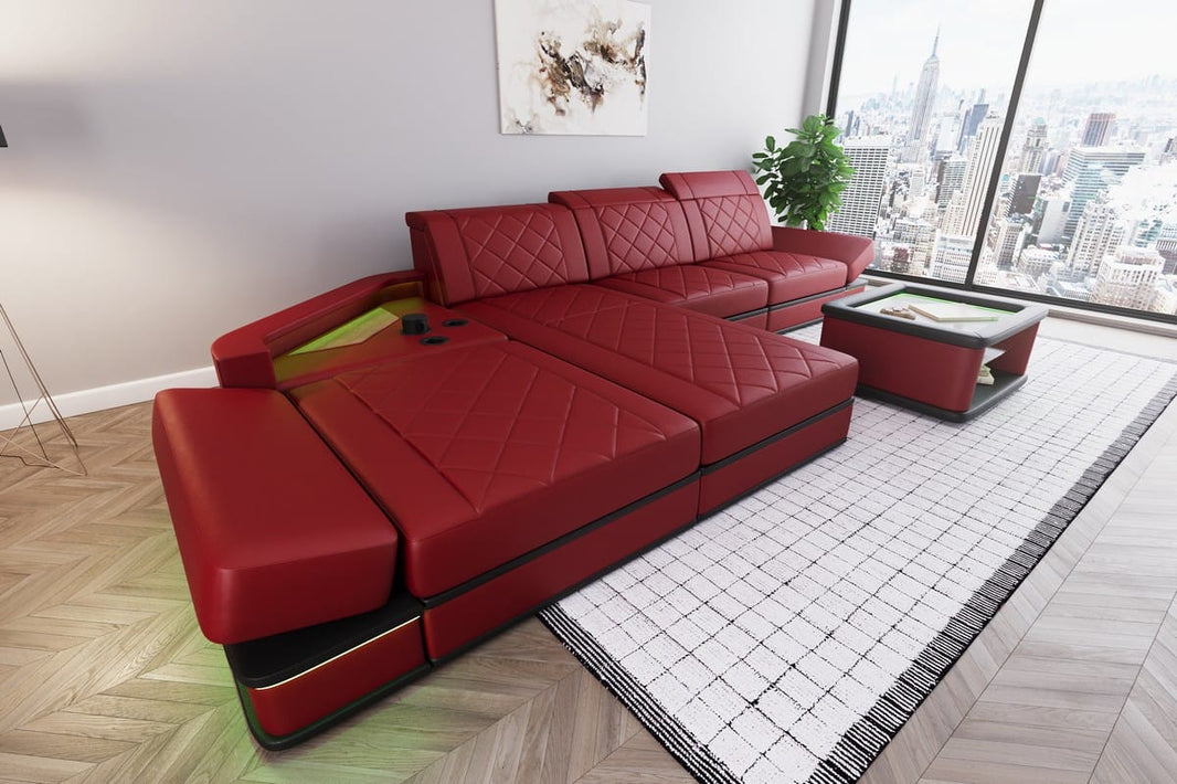 Ecksofa Perugia L-Form aus Leder
