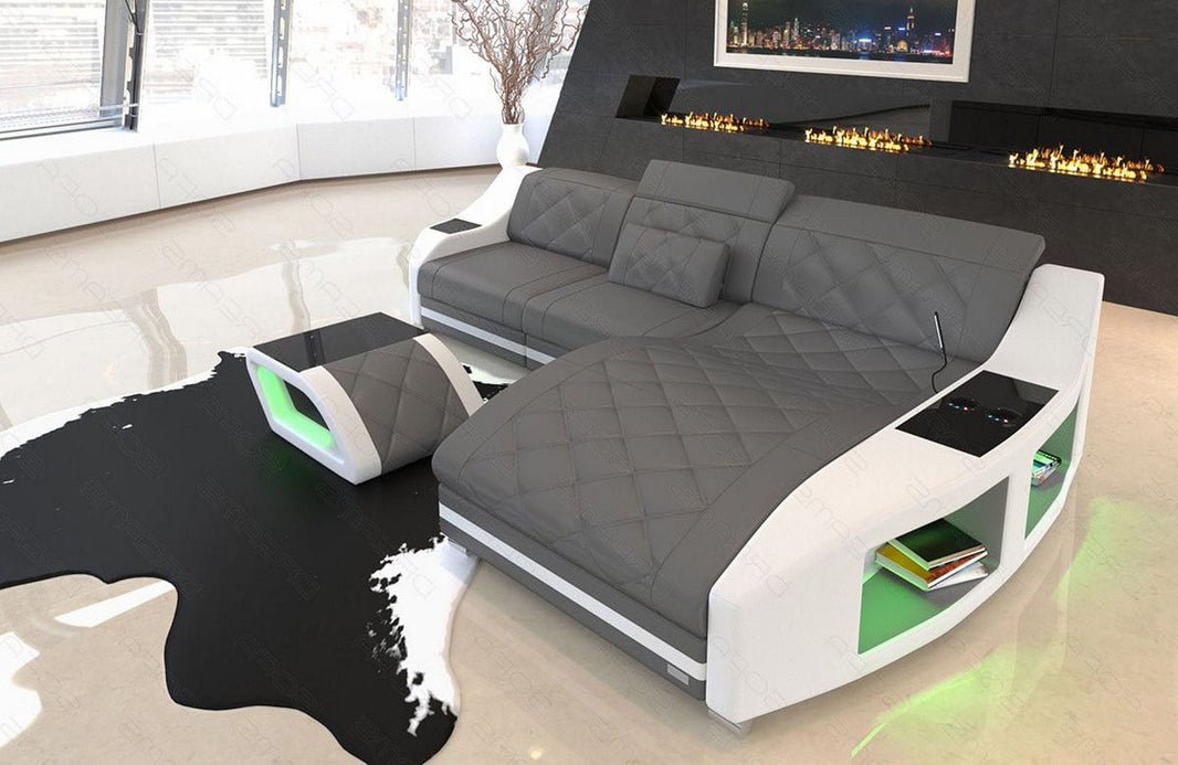 Mini Couch Swing L-Form in Leder