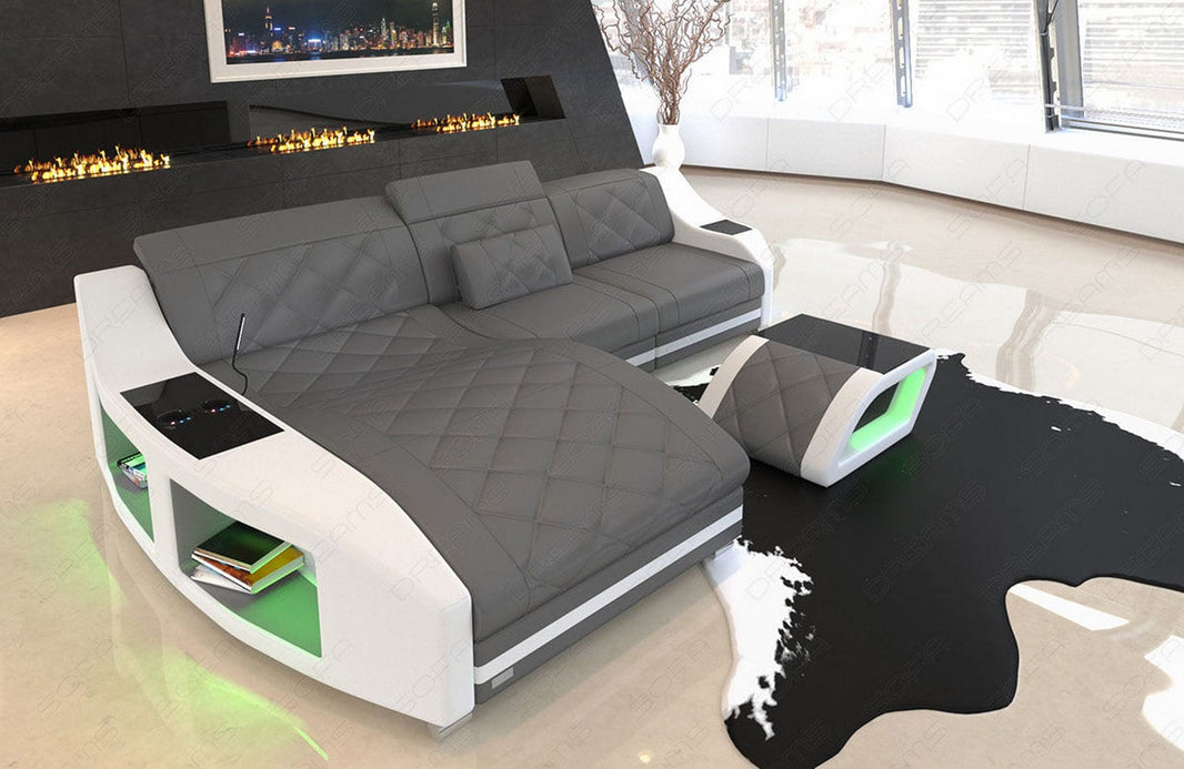Mini Couch Swing L-Form in Leder