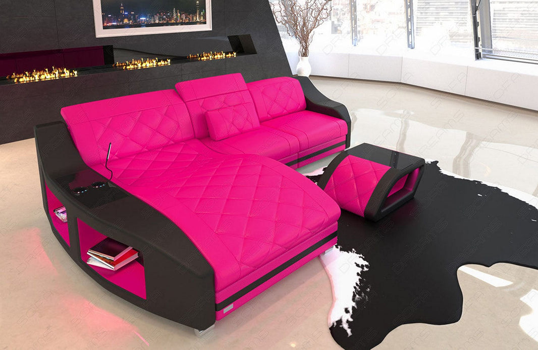 Mini Couch Swing L-Form in Leder