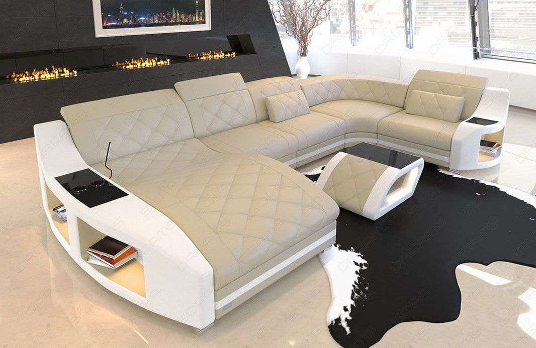 Wohnlandschaft Swing U-Form aus Leder