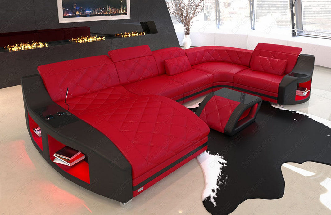 Wohnlandschaft Swing U-Form aus Leder
