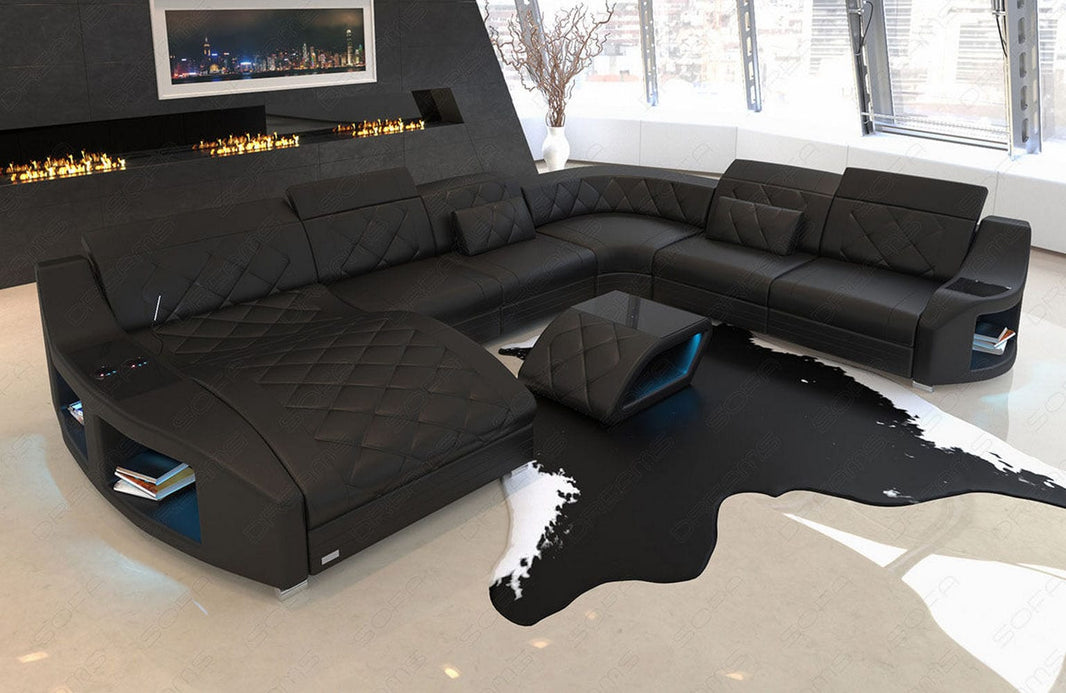 XXL Wohnlandschaft Swing aus Leder