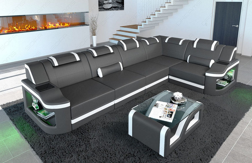 Mini Ecksofa Padua L-Form aus Leder