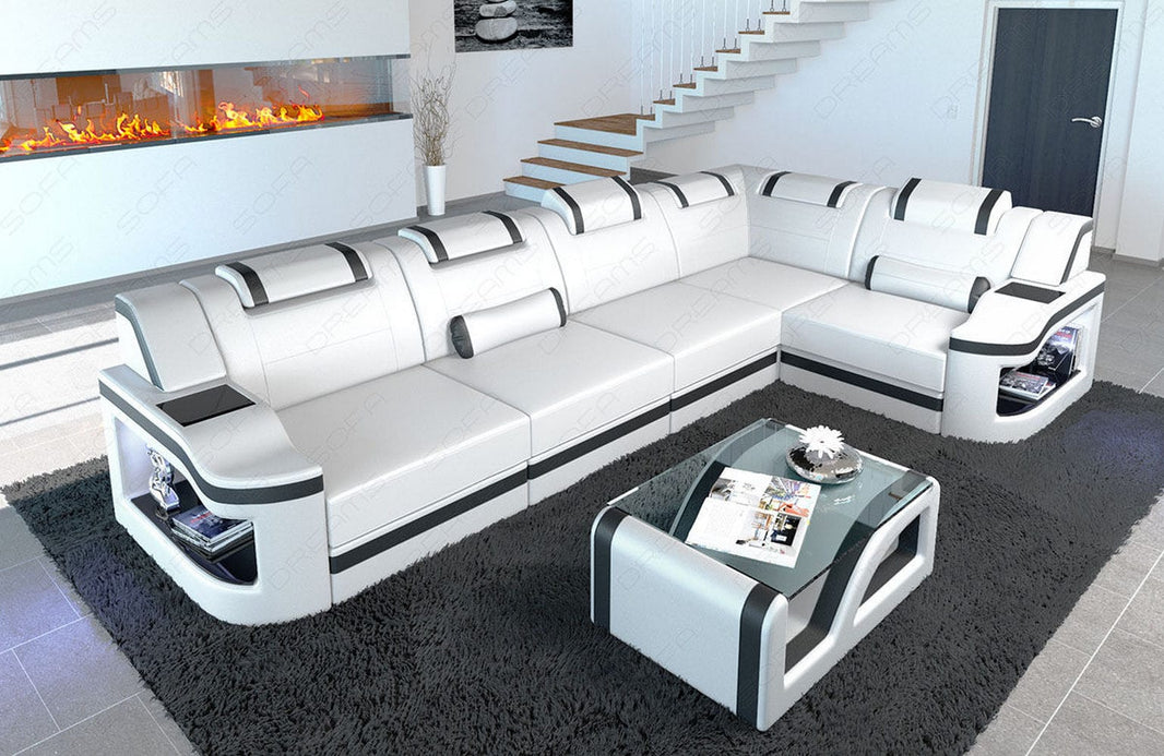 Mini Ecksofa Padua L-Form aus Leder
