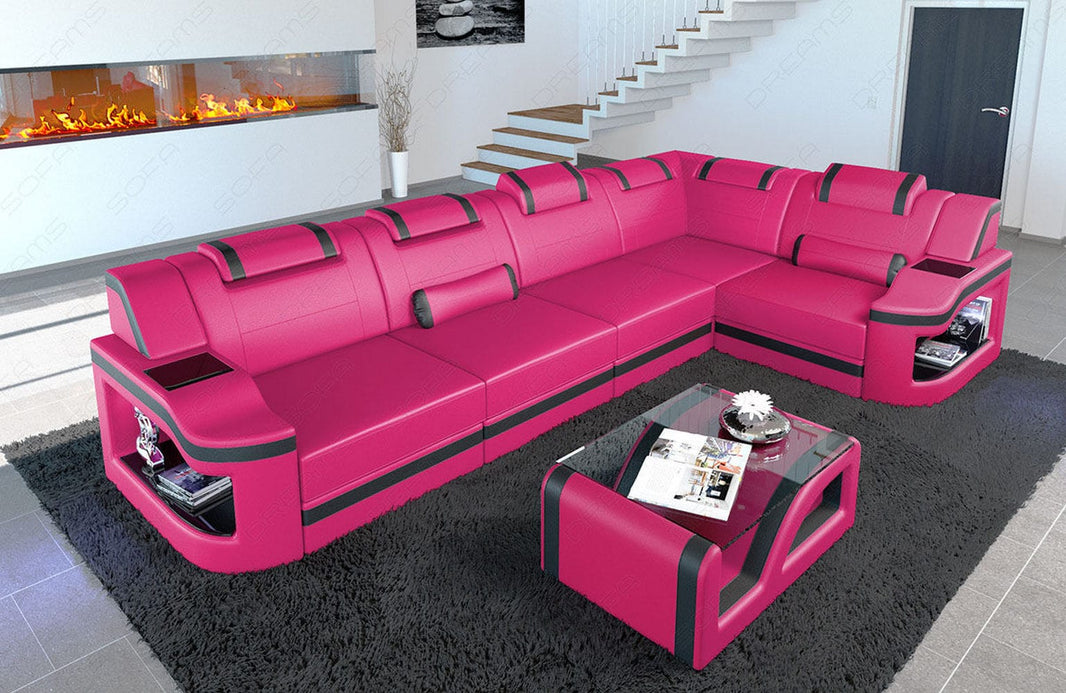 Mini Ecksofa Padua L Form aus Leder