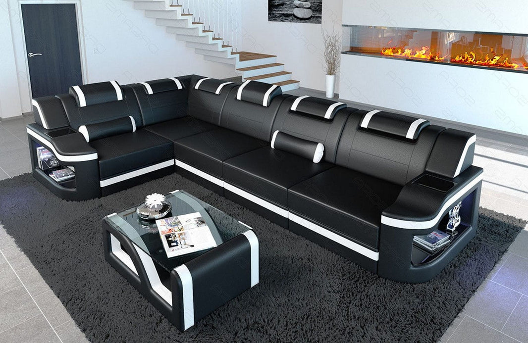 Ecksofa Padua L-Form in Leder