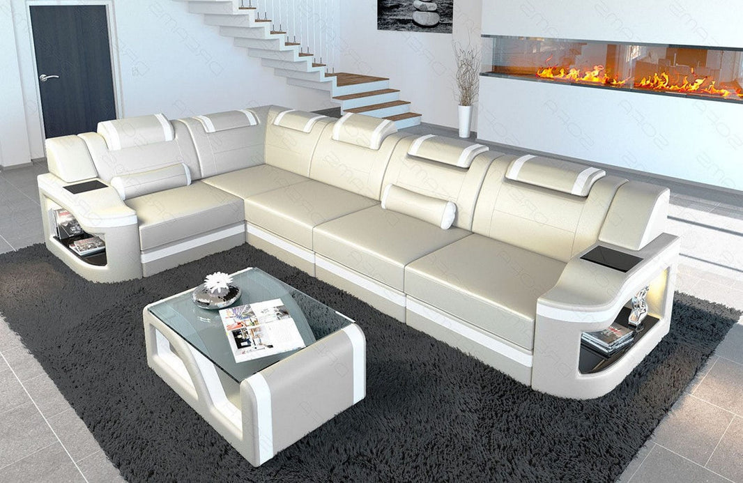 Ecksofa Padua L-Form in Leder
