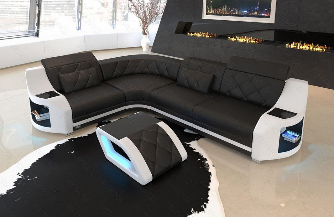 Ecksofa Genua L-Form in Leder