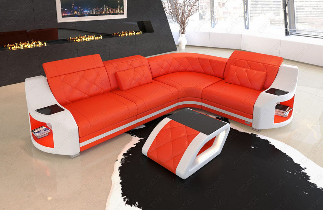Ecksofa Genua L-Form in Leder