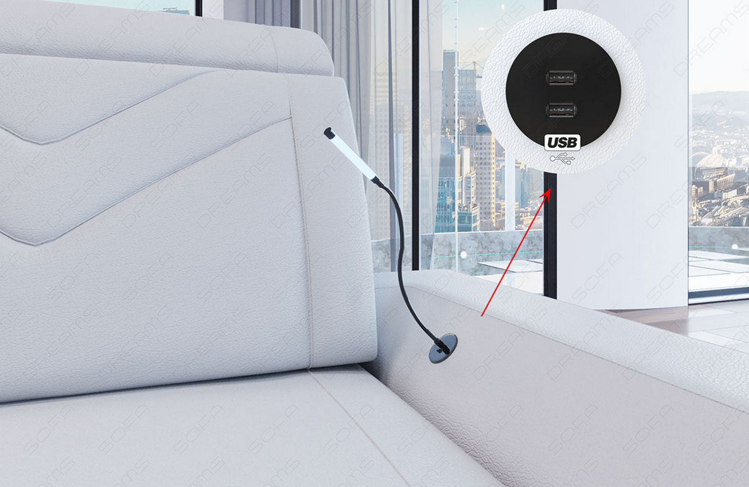 XXL Wohnlandschaft Napoli – Leder Luxus