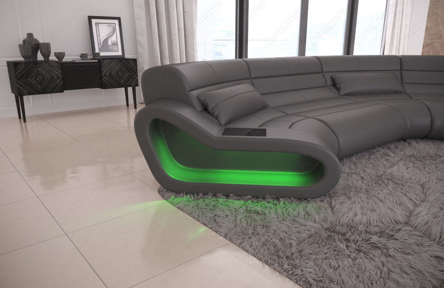 Leder Wohnlandschaft Concept C – Eleganz & Komfort grau
