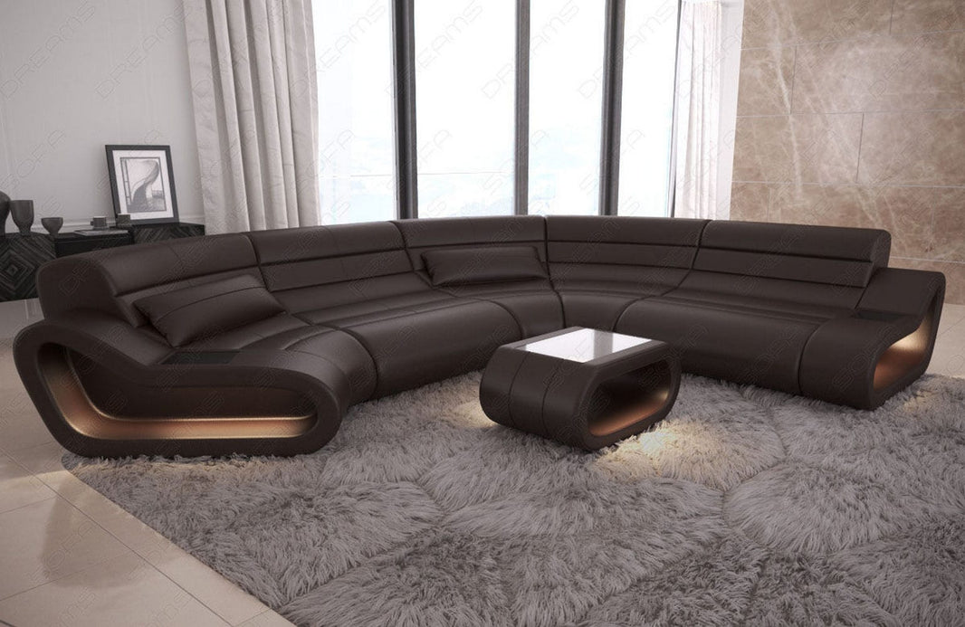 Leder Couch Concept C-Form Eleganz