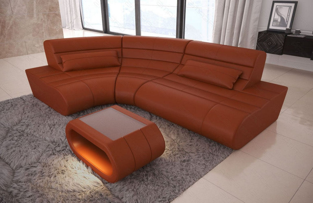 Mini Sofa Concept Kompakt L-Form aus Leder
