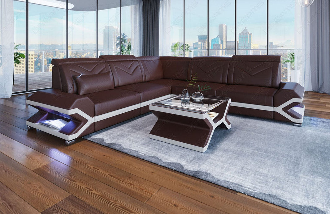 Ecksofa Sorrento L-Form aus Leder