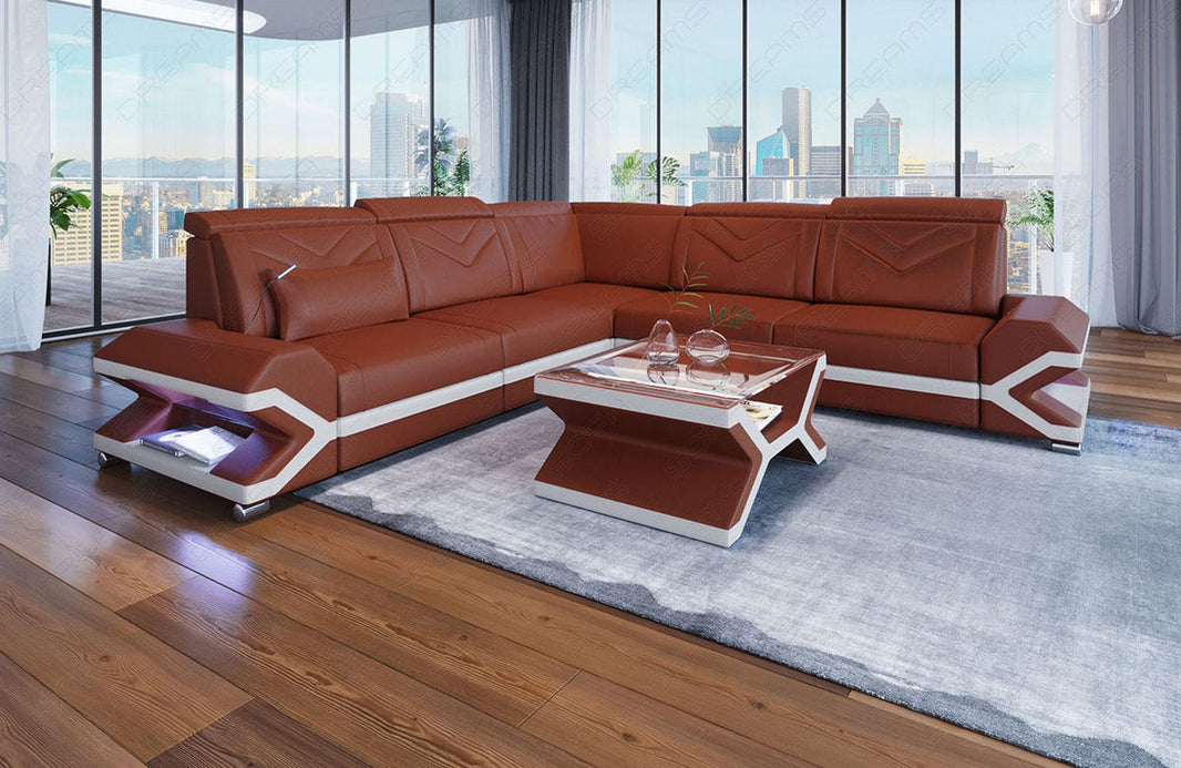 Ecksofa Sorrento L-Form aus Leder