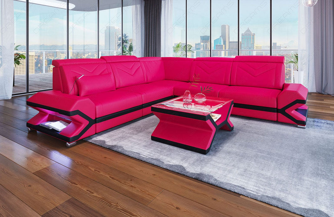 Ecksofa Sorrento L-Form aus Leder