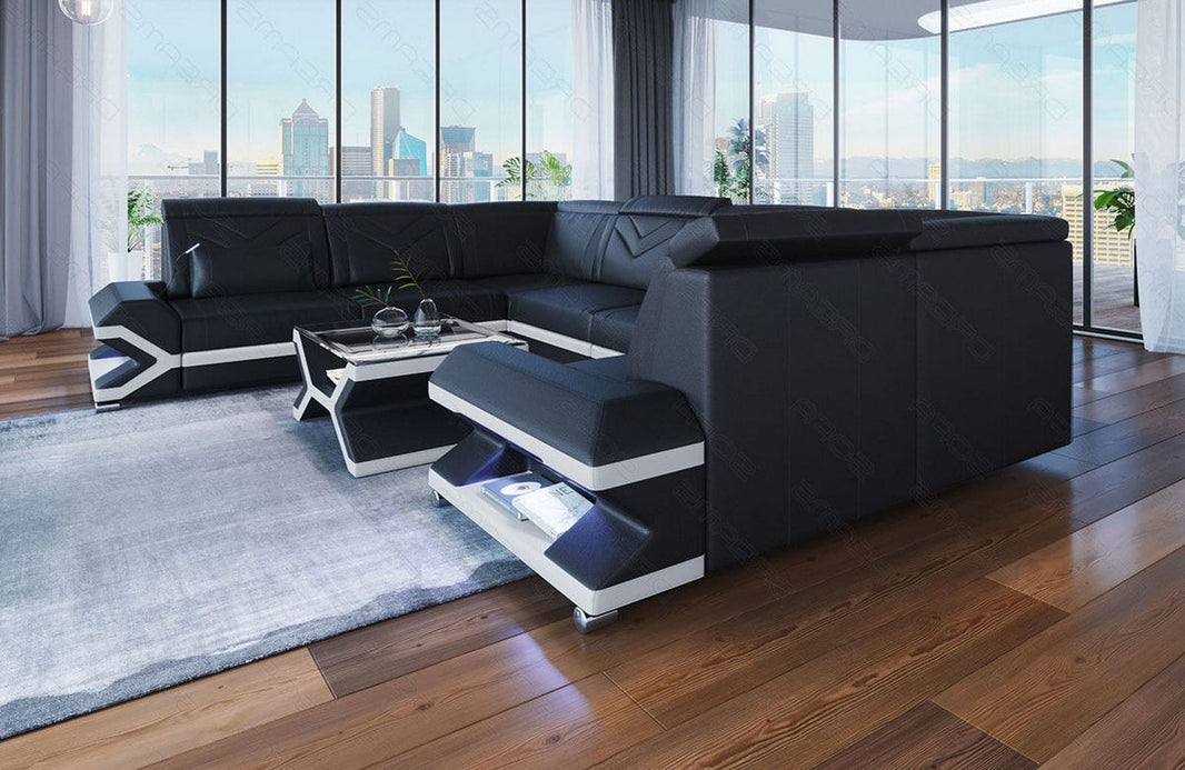 Mini Sofa Sorrento U-Form aus Leder