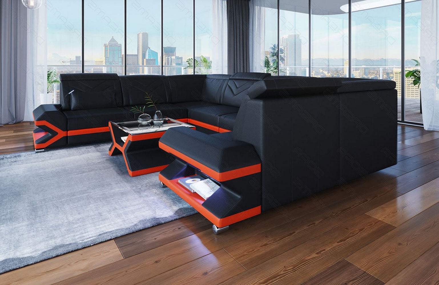 Mini Leder Wohnlandschaft Sorrento – Modern und Stilvoll