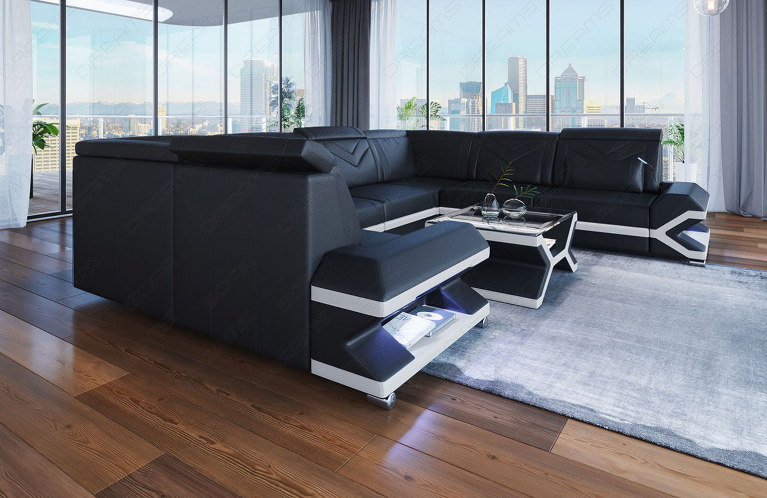 Mini Leder Wohnlandschaft Sorrento – Modern und Stilvoll