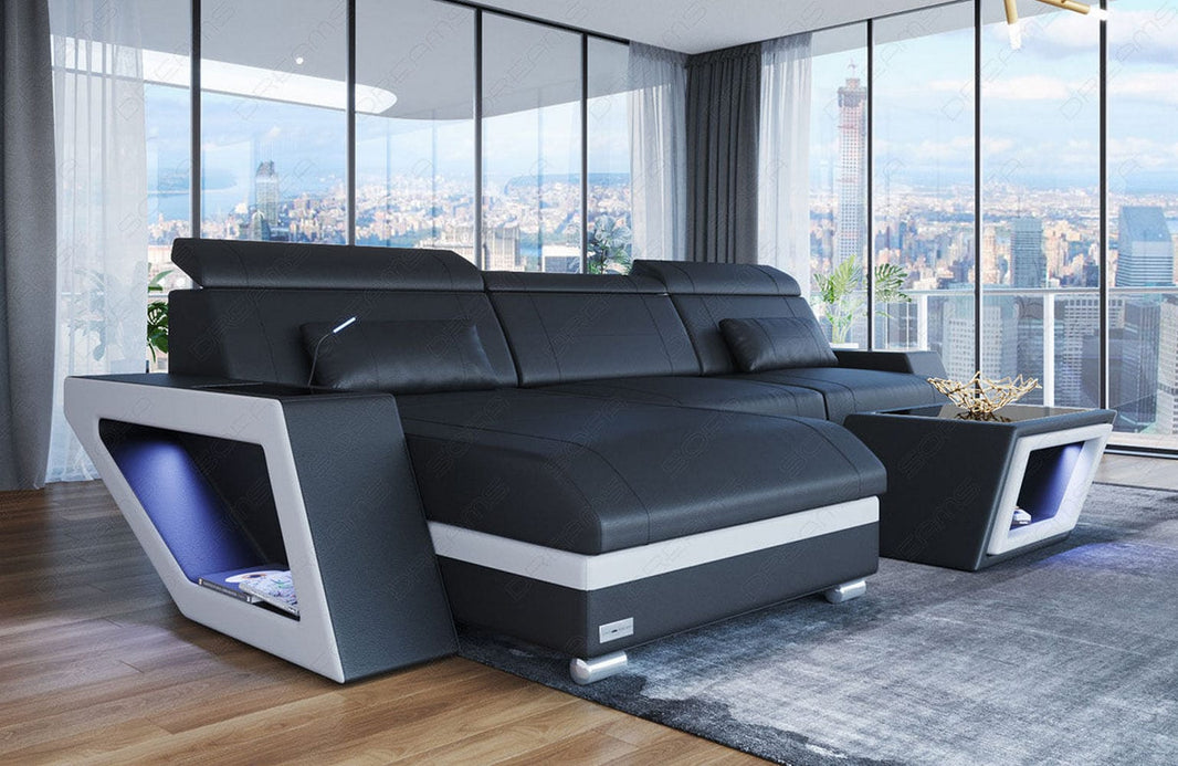 Mini Ecksofa Catania L-Form aus Leder