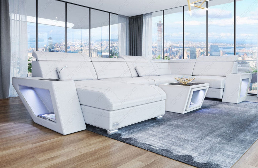 Mini Sofa Catania Eleganz U-Form aus Leder
